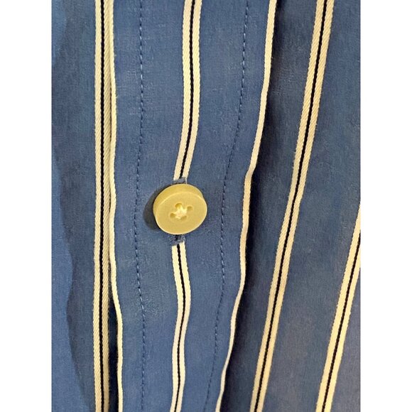 Abercrombie & Fitch Mens Muscle Fit Blue/White Striped Button-Up Shirt Size XL - Picture 4 of 7